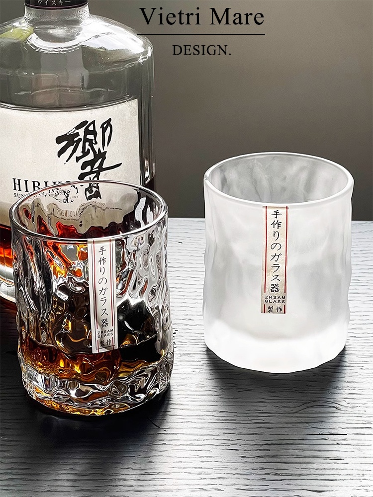 Crystal Wine Glass - Handgemaakte Vietnamese glazen beker met hamerpatroon,