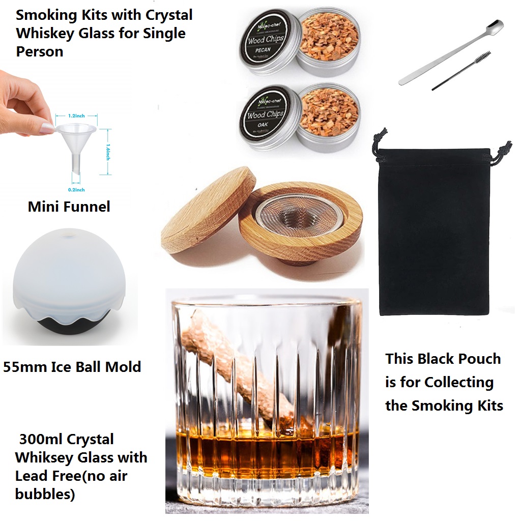 Crystal Wine Glass - Whiskyglas met rookset voor één persoon