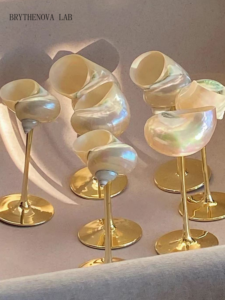 Crystal Wine Glass - AhunderJiaz Retro Paar Schelpen Wijnbekers |