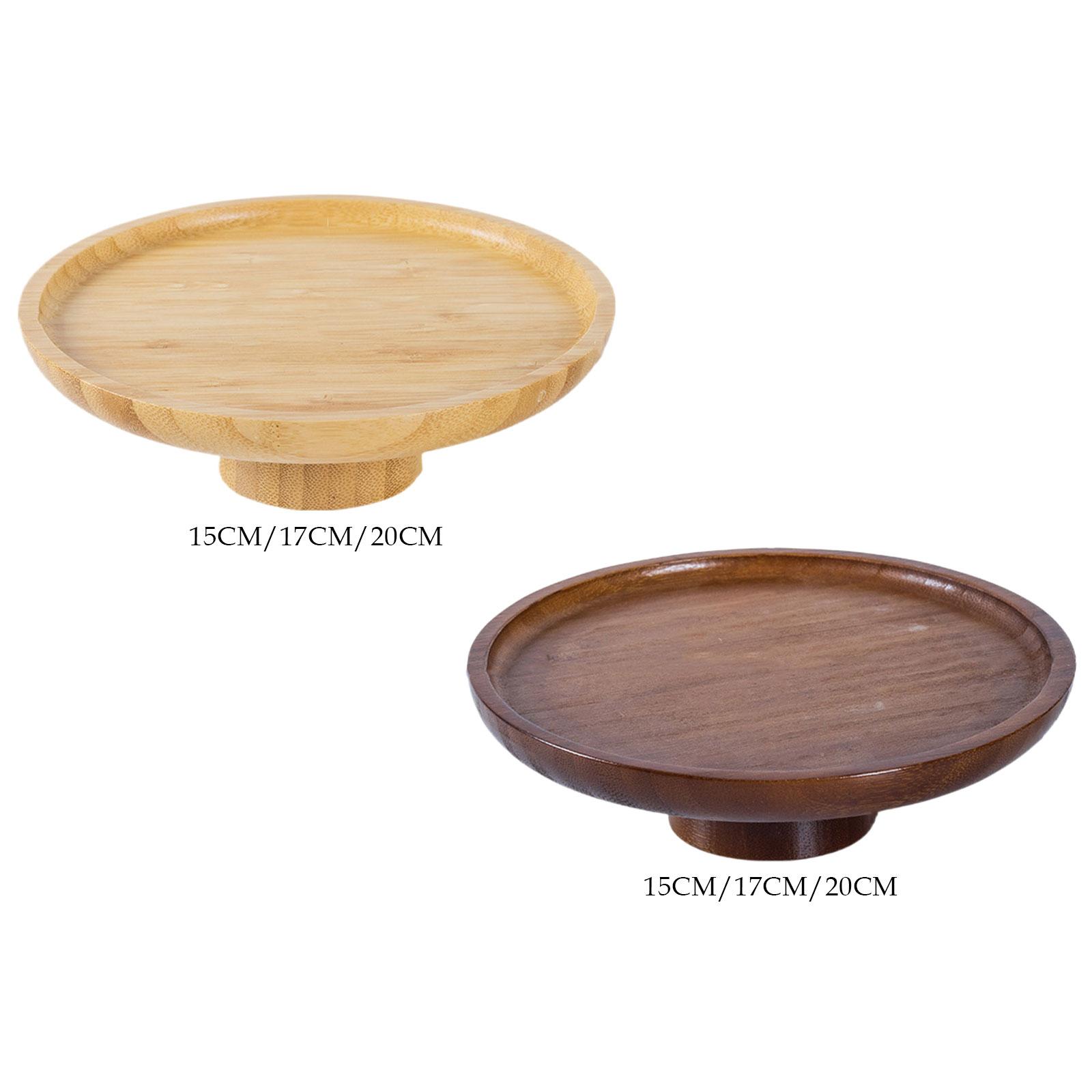 Wooden Serving Tray - Houten Taartstandaard Fruit Dienblad Ronde Serveerschaal