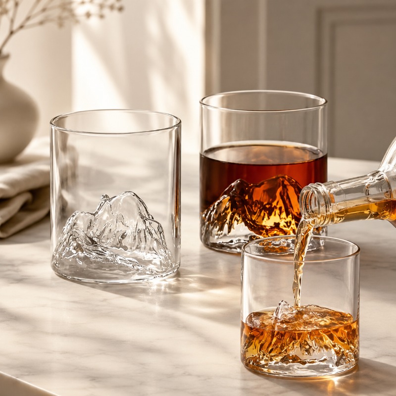 Crystal Wine Glass - Guanshan Whiskeyglas Glas Glacier Mountain Cup