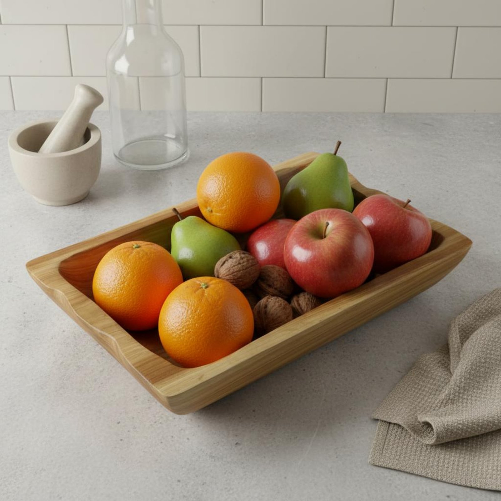 Hardhouten opbergbak met grote - Wooden Serving Tray recensie en prijs
