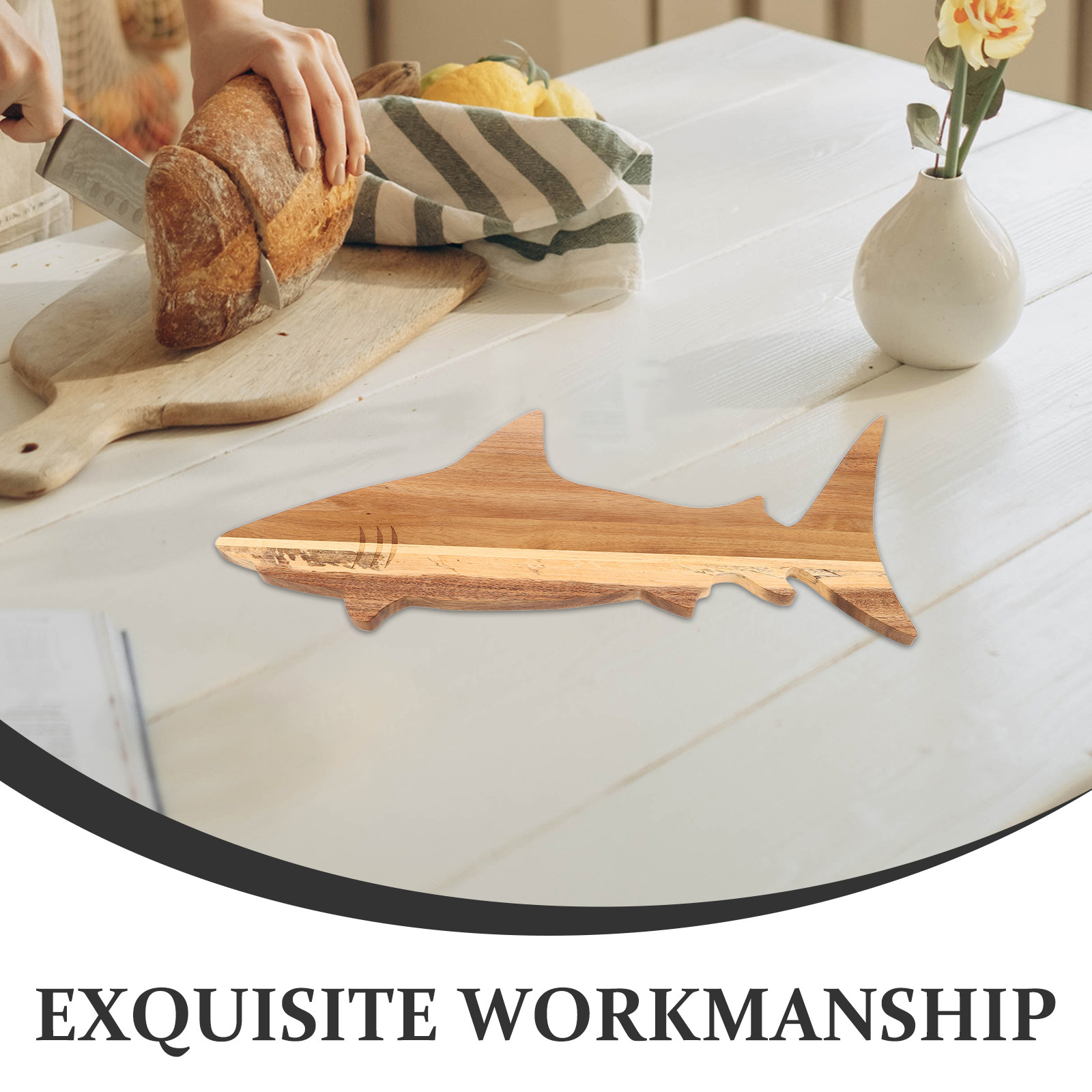 Haaienvormig hapjesbord van ac - Wooden Serving Tray recensie en prijs