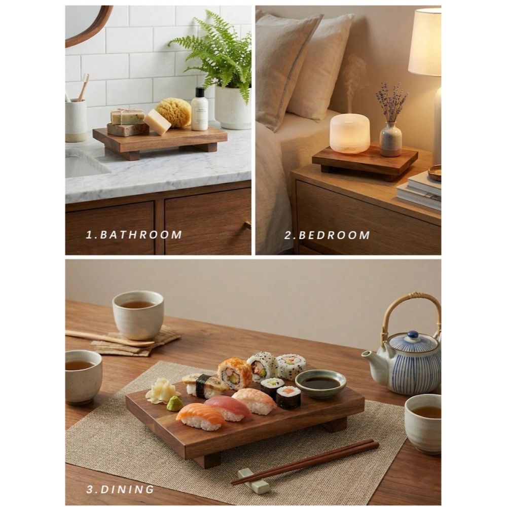 Set van twee houten serveerpla - Wooden Serving Tray recensie en prijs